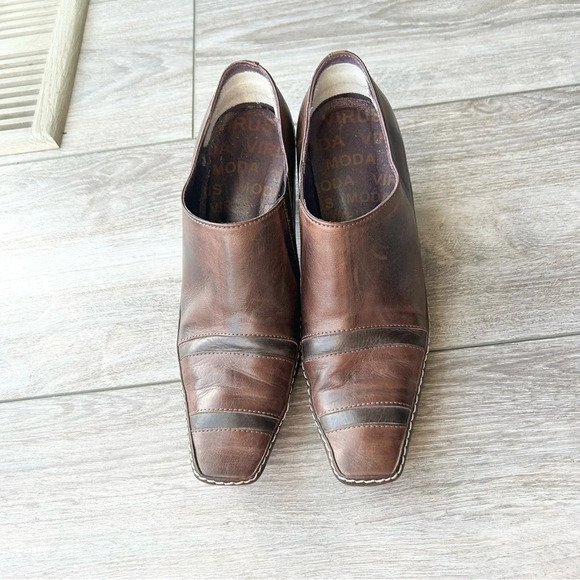 Virus Moda Brown Leather Western Ankle  Boots - Picture 3 of 13
